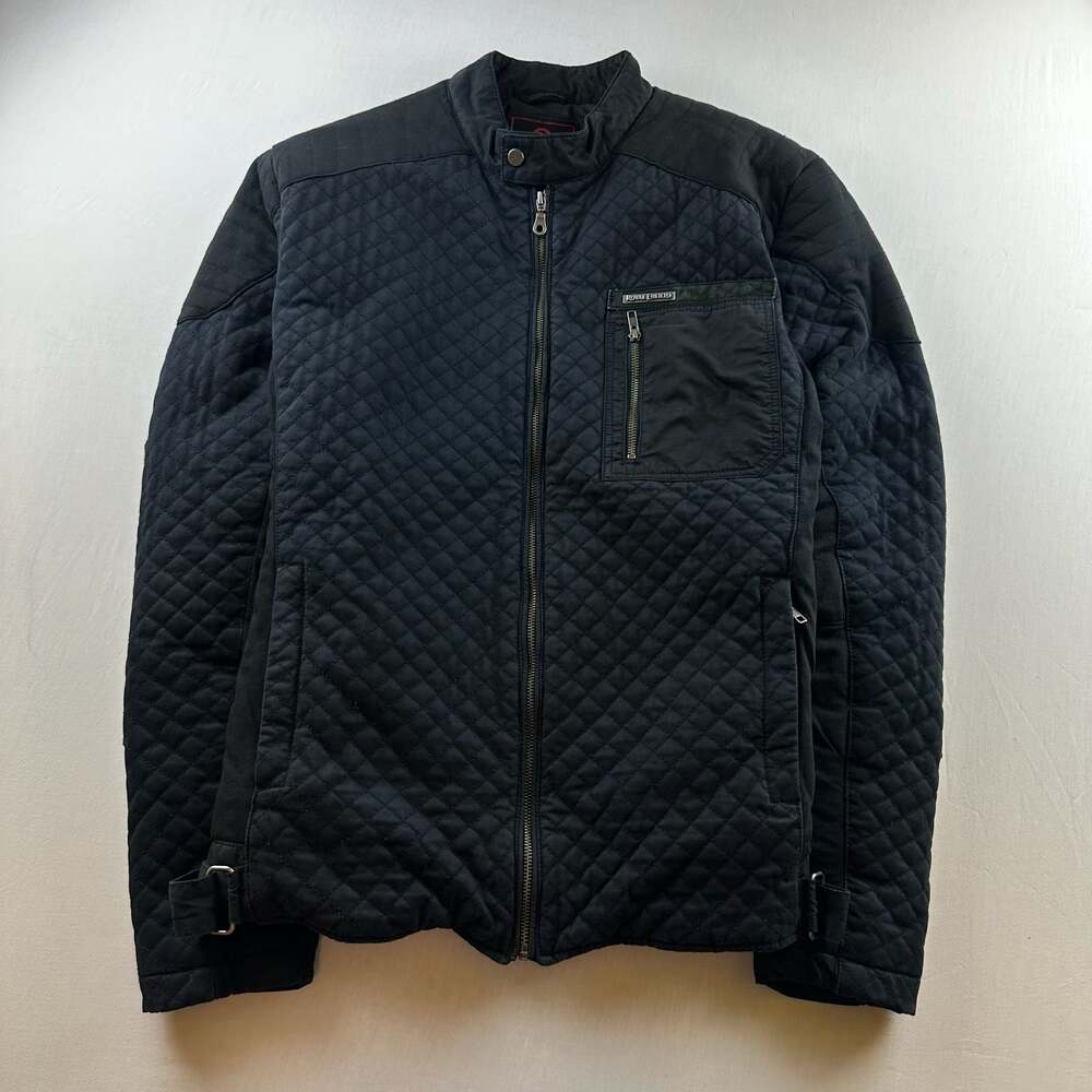 Royal Enfield Stealth Black Quilted Biker Jacket